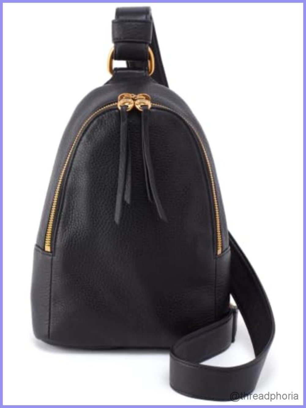 HOBO Fern Sling Leather Crossbody Zip Closure Adjustable Strap